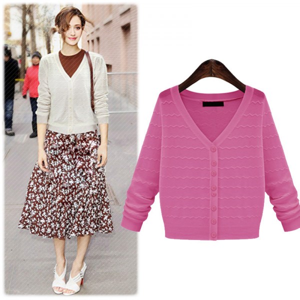 歐美女裝2015秋季薄針織衫純色空調外貿原單簡約針織開衫女7710工廠,批發,進口,代購