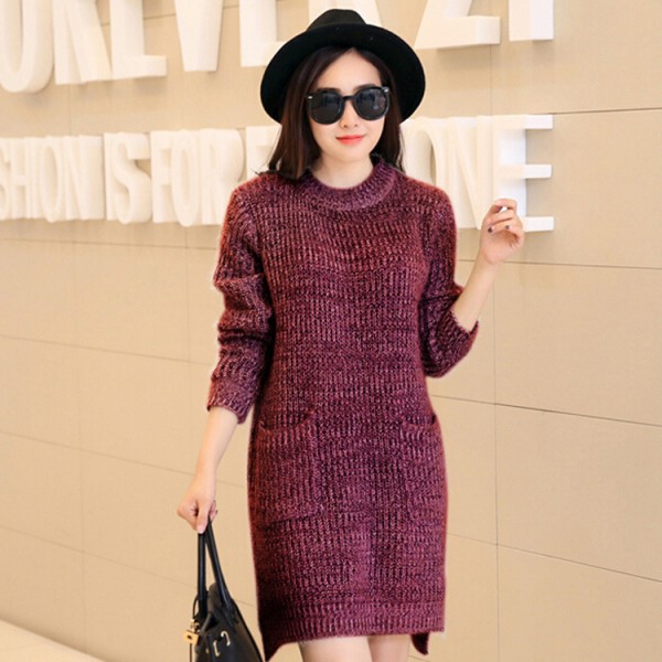 秋冬寬新款韓版松套頭女式針織衫上衣大碼中長款毛衣廠傢直銷批工廠,批發,進口,代購