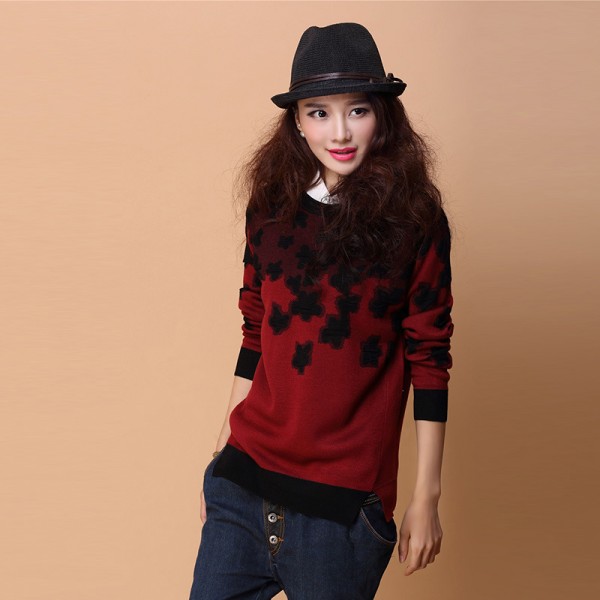 2015秋裝新款韓版修身短款長袖圓領撞色針織打底衫廠傢直銷工廠,批發,進口,代購