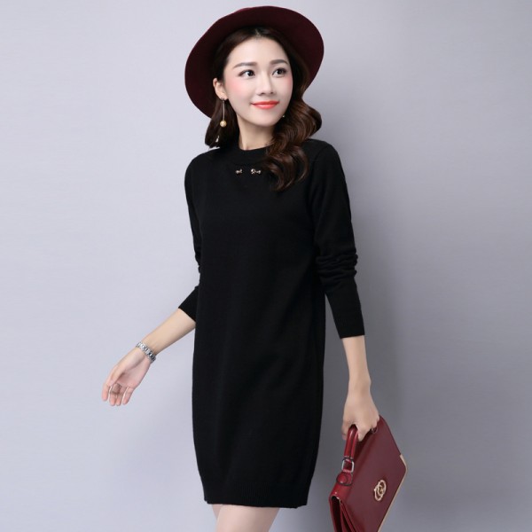 秋冬新款女式針織衫 韓版中長款羊毛衫 套頭打底衫毛衣 批發工廠,批發,進口,代購