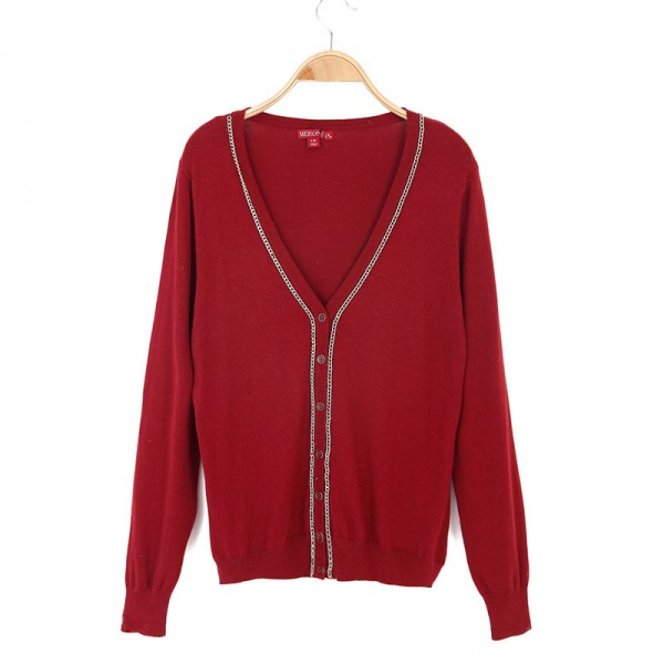 2015外貿新品女裝經典針織紐扣開衫 秋 純色螺紋袖口外套廠傢直銷工廠,批發,進口,代購