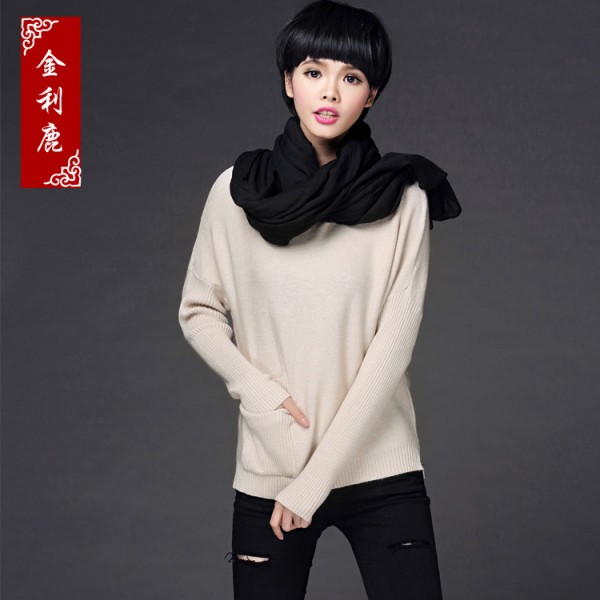 秋冬新款純色套頭打底衫 韓版蝙蝠袖圓領女式針織衫加厚毛衣批發工廠,批發,進口,代購