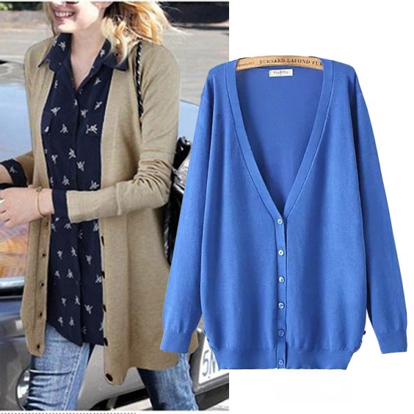 2015新款春裝大碼女裝薄外套胖MM春秋中長款針織開衫胖妹妹工廠,批發,進口,代購