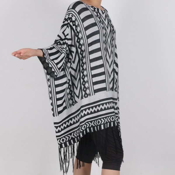 2015秋裝新款 歐美流蘇不規則大碼披肩女裝針織衫毛衣外套工廠,批發,進口,代購