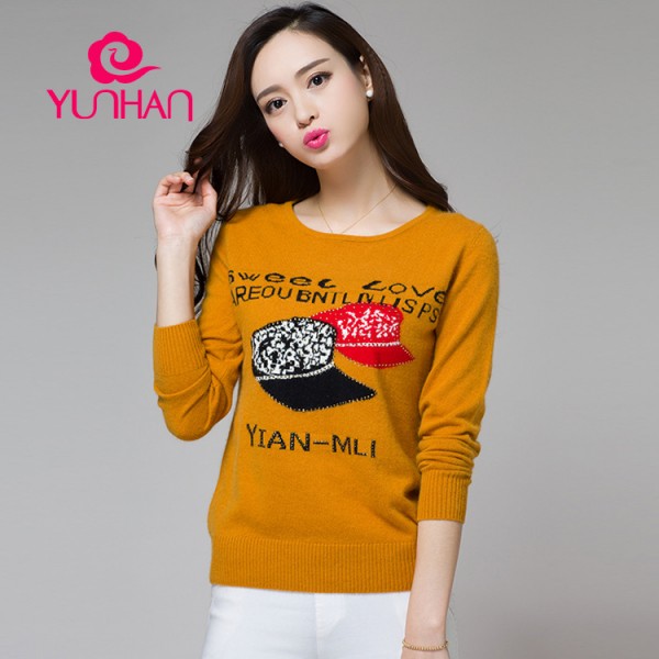 2015秋冬新品貂絨毛衣糖果色保暖打底衫圓領普通款卡通女式毛衣工廠,批發,進口,代購