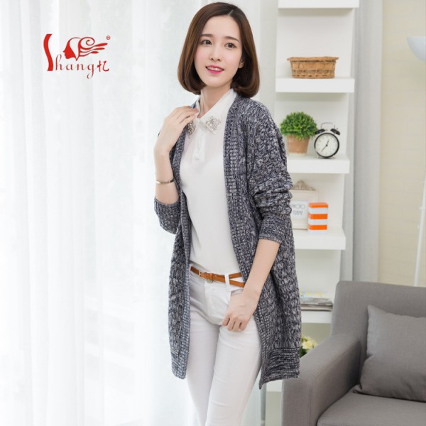 批發2015秋季新款簡約針織毛衣開衫外套 女式針織開衫寬松款直銷工廠,批發,進口,代購