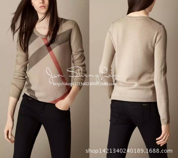 2015秋冬新款羊毛羊絨混紡經典格紋女士針織衫毛衣8905工廠,批發,進口,代購