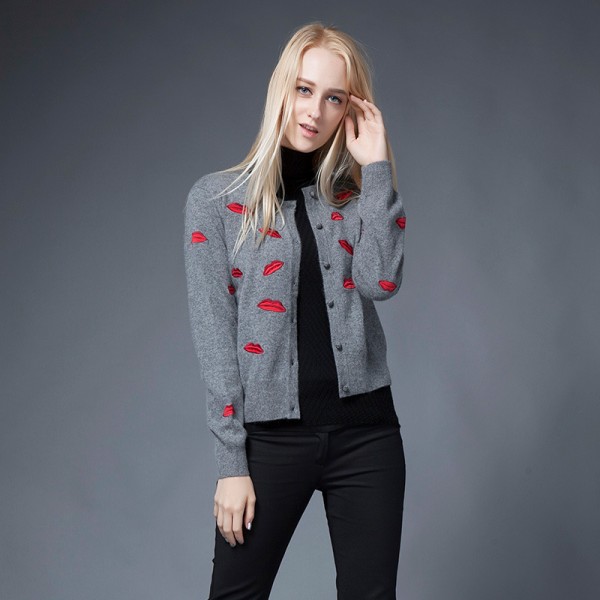 歐美2015秋冬女裝新款針織開衫 歐洲站高端奢華貂絨混紡羊毛外套工廠,批發,進口,代購