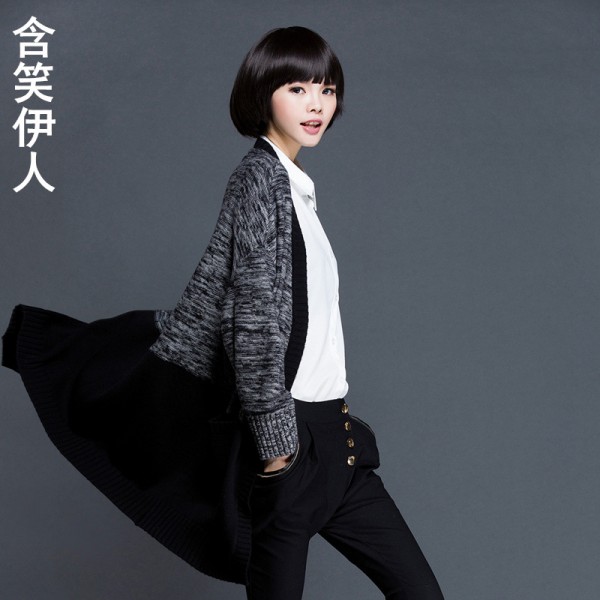 2015秋裝最新款中長款針織衫女上衣韓版針織開衫毛衣外套廠傢直銷工廠,批發,進口,代購