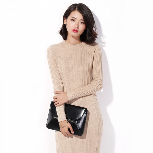 打底衫 女2015歐洲站秋冬新品簡約圓領修身女裝豎條紋針織毛衣工廠,批發,進口,代購