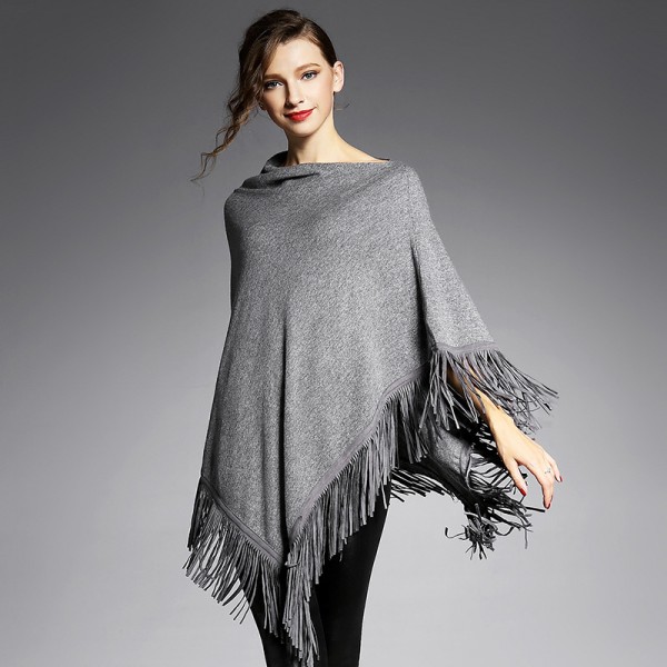 已下架 時尚2015秋裝新款女裝流蘇針織衫罩衫不規則上衣WN21031工廠,批發,進口,代購