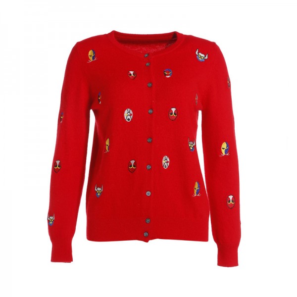 2015秋冬季歐洲站高端女裝純色重工刺繡修身針織開衫長袖 BJ0806工廠,批發,進口,代購