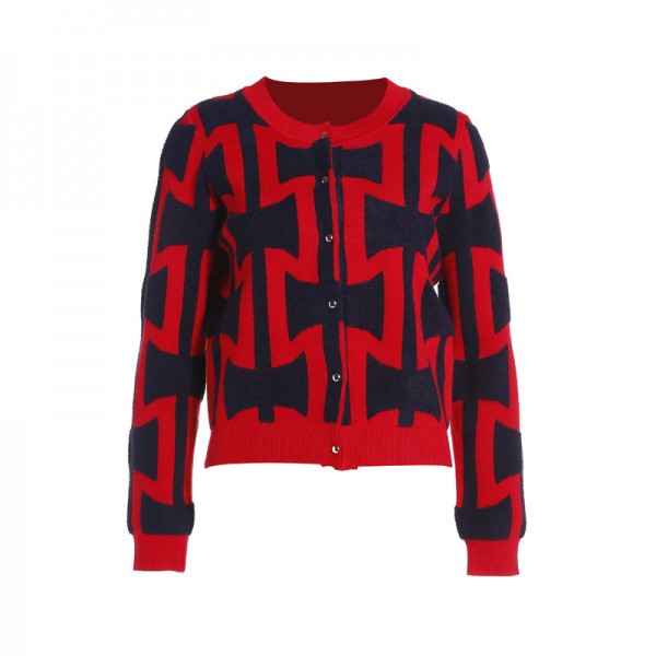 歐洲站2015秋冬高端女裝時尚爆款高彈撞色圓領針織衫長袖 BJ0803工廠,批發,進口,代購