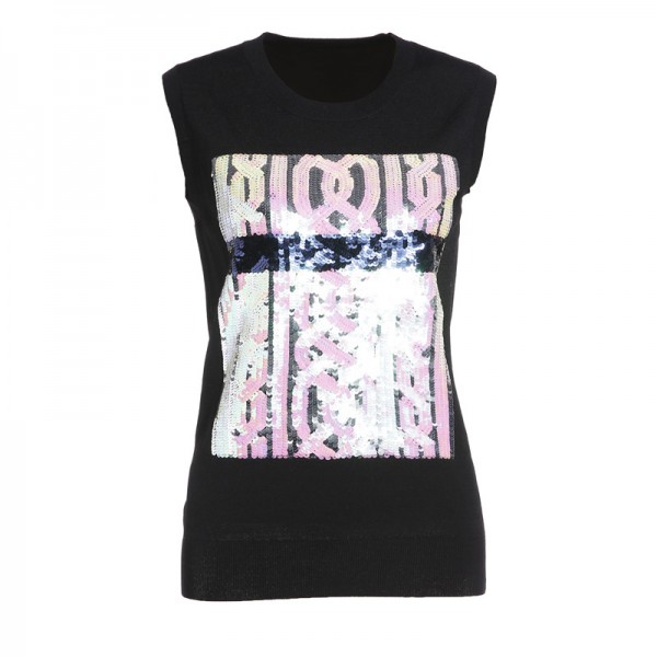 2015秋歐洲站外貿女裝明星同款迪傢重工亮片針織坎肩無袖 BI1104工廠,批發,進口,代購