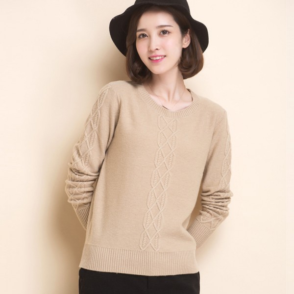 廠傢直銷秋冬新品女式針織衫時尚百搭短款套頭純羊毛打底衫毛衣女工廠,批發,進口,代購