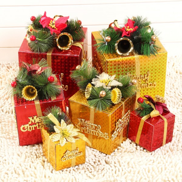 聖誕節精美禮品彩盒裝飾品道具 聖誕樹夜場景佈置用禮品袋批發批發・進口・工廠・代買・代購
