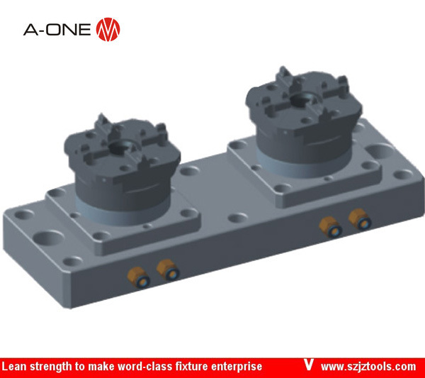 A-ONE氣動兩中心底板 CNC加工中心可用底板 氣動操作底板批發・進口・工廠・代買・代購