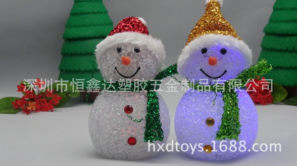 深圳供應塑料閃光玩具，LED發光聖誕雪人，聖誕節促銷禮品批發・進口・工廠・代買・代購