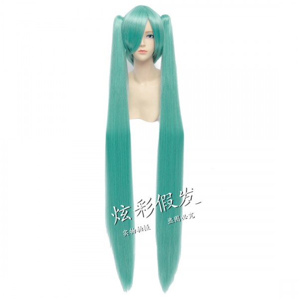 【炫彩】COSPLAY假發 Vocaloid 初音MIKU 藍綠色120CM雙虎口馬尾工廠,批發,進口,代購