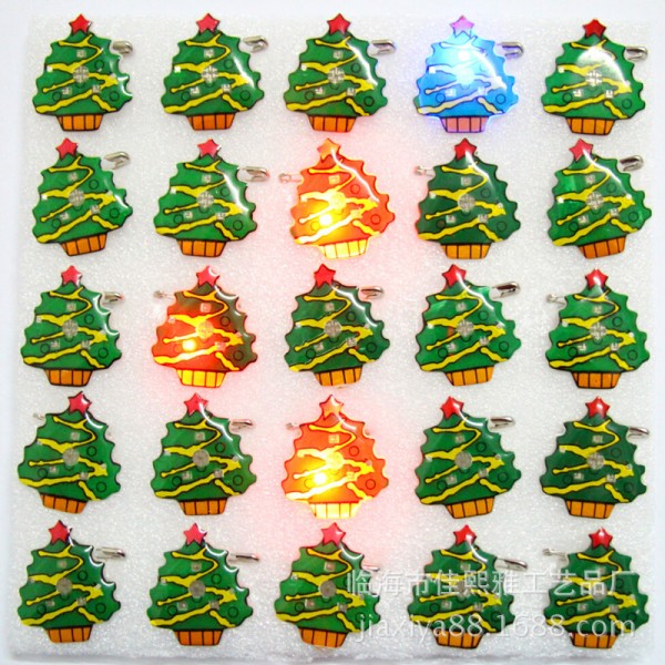 聖誕樹款 批發閃光胸針 發光 LED會亮 聖誕節 廠傢直銷 道具專用批發・進口・工廠・代買・代購