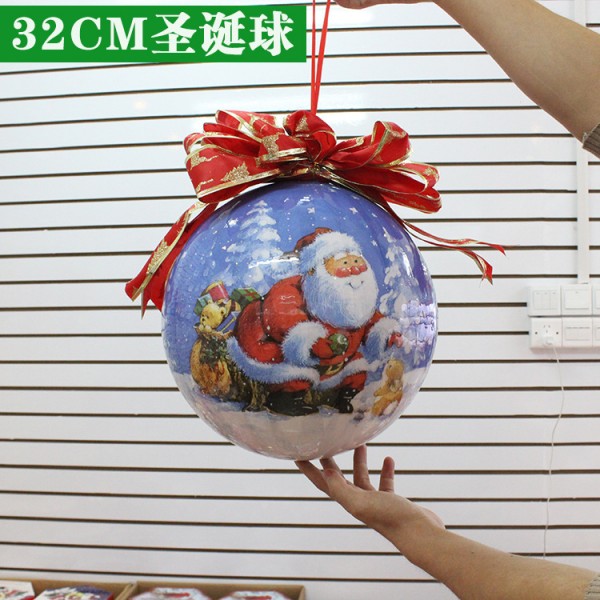 大聖誕球 聖誕彩繪球32CM 泡沫貼紙球 聖誕樹掛件 聖誕節裝飾用品批發・進口・工廠・代買・代購