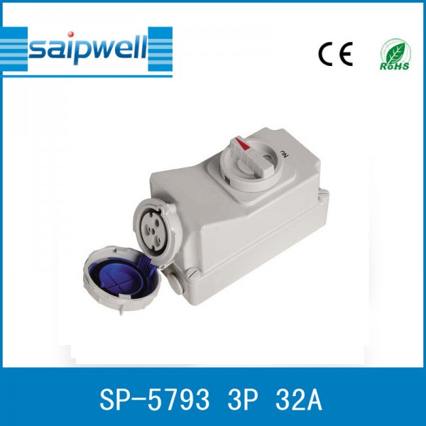 斯普威爾 SP-5793 插座帶開關 工業插頭插座 安全防水 高品質 3孔工廠,批發,進口,代購