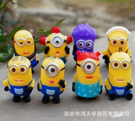 神偷奶爸卑鄙的我小黃人擺件手辦8款盒裝 Minions 搪膠公仔 現貨工廠,批發,進口,代購