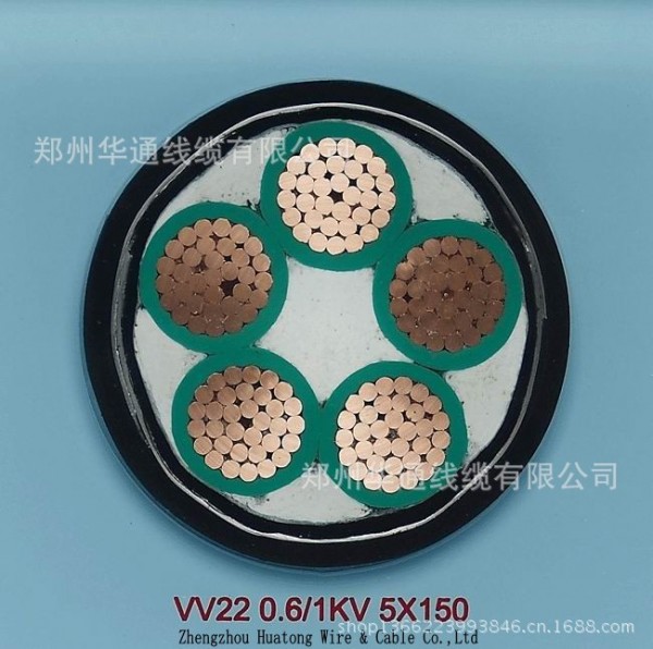 廠傢直銷VV22-5*150mm2 國標足米 銅芯銅帶鎧裝電力電纜工廠,批發,進口,代購