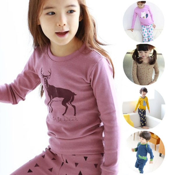 2015秋款新品夥拼組合 韓版兒童內衣套裝 卡通小綿羊傢居服 批發工廠,批發,進口,代購