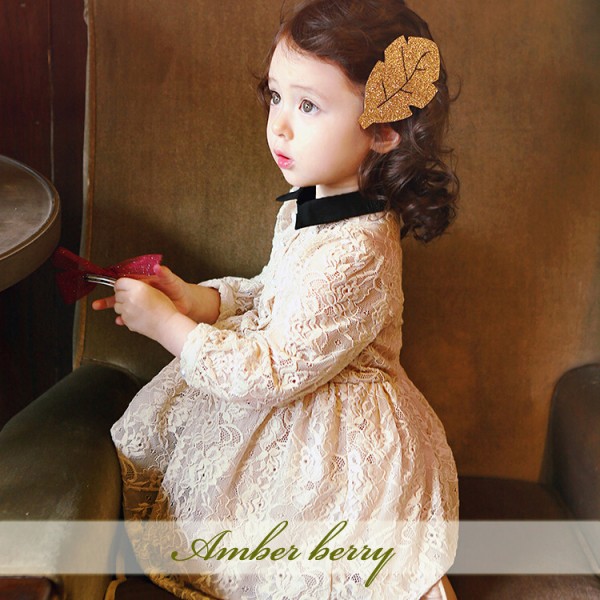 Amber berry 15059韓版童裙2015最新秋款童裝高級蕾絲女童連衣裙工廠,批發,進口,代購