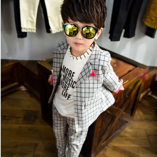 2015秋款童裝 男童套裝格子童套裝 男童秋款西裝套裝潮寶寶工廠,批發,進口,代購