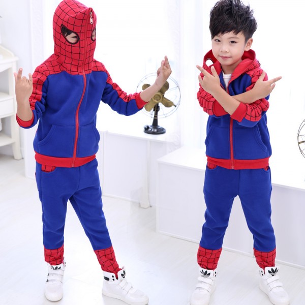一件代發 2015秋款童裝 批發新款韓版兒童小衛衣蜘蛛俠男童套裝工廠,批發,進口,代購