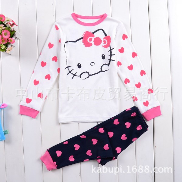 【爆款】kitty女童秋款童套裝純棉/ 兒童傢居服pajamas批發・進口・工廠・代買・代購