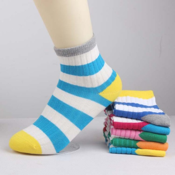 兒童襪 純棉秋款兒童短襪 韓國彩虹條紋全棉嬰兒寶寶短襪工廠,批發,進口,代購