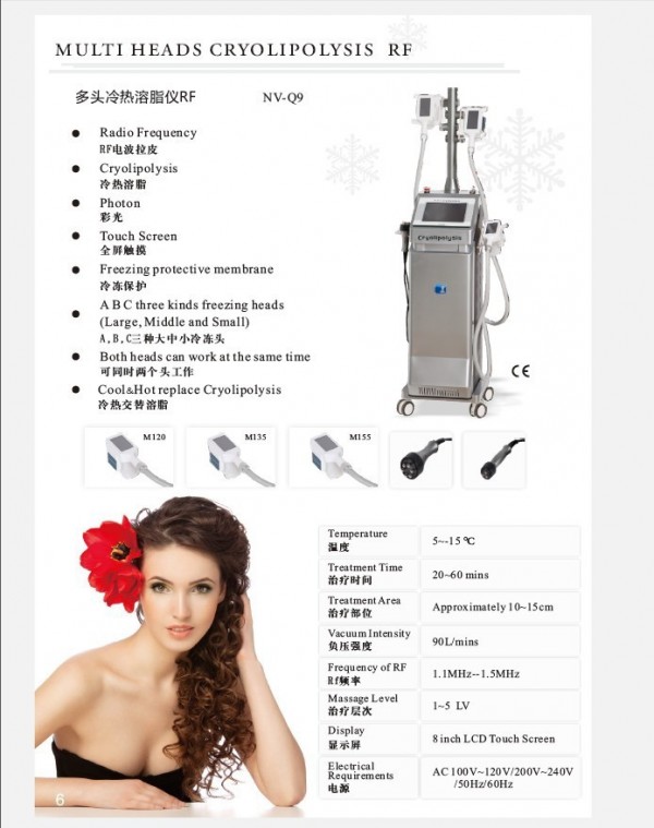 多頭冷熱溶脂機RF 最新款冰凍溶脂 冷凍減肥機工廠,批發,進口,代購