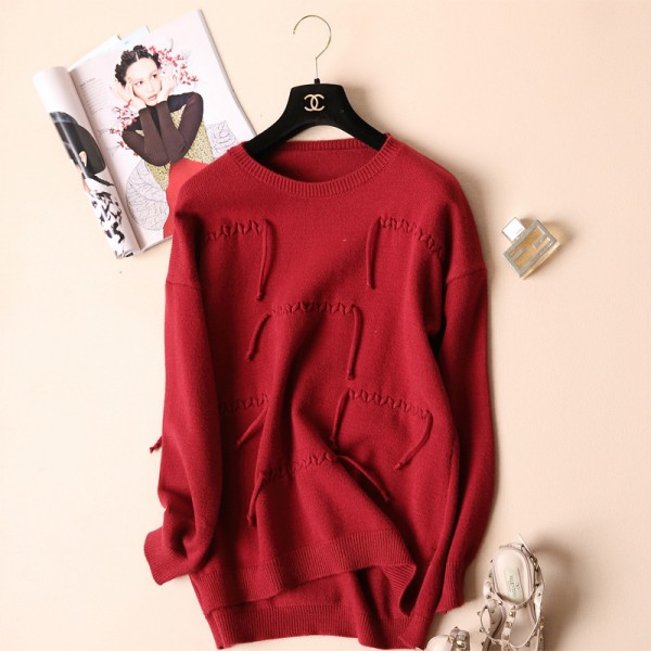 2015秋季新款 歐洲站 經典圓領個性針織衫 爆款寬松女式毛衣工廠,批發,進口,代購