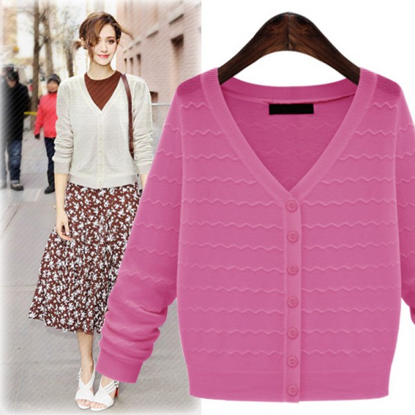 歐美2015秋冬新品針織衫女式開衫小外套修身時尚女裝彈力打底毛衣工廠,批發,進口,代購