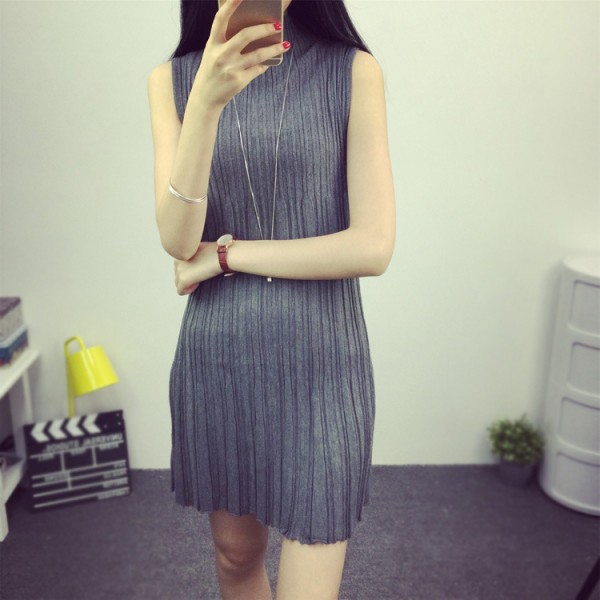 歐洲站新款赫本女裝 A字型套頭背心針織衫修身長款打底毛衣女2368工廠,批發,進口,代購