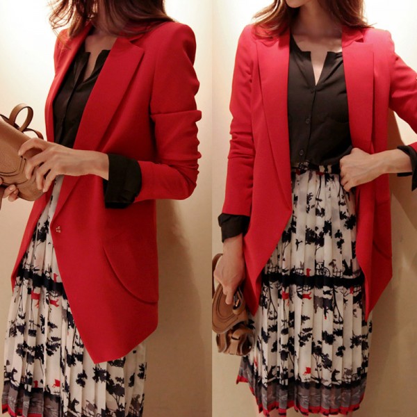 韓國正品高檔女裝高端氣質大紅色修身西裝外套S5135批發・進口・工廠・代買・代購