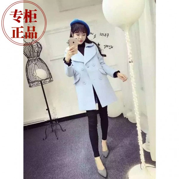 秋冬新款 寫字樓品質質量 韓版時尚加絨加棉純色大衣外套女工廠,批發,進口,代購