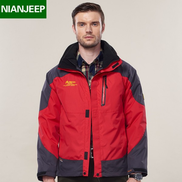 nian jeep/吉普盾戶外大碼男裝外套兩件套男式沖鋒衣登山服8876工廠,批發,進口,代購