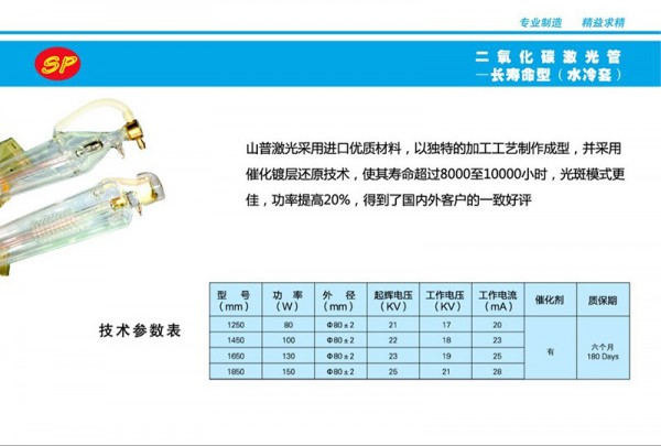 廠傢供應60W 80W 100W 130W 150W各型號激光管 質保6個月批發・進口・工廠・代買・代購