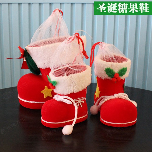 聖誕裝飾佈藝糖果盒 靴子糖果罐鞋子 聖誕節裝飾品糖果袋 禮品靴批發・進口・工廠・代買・代購