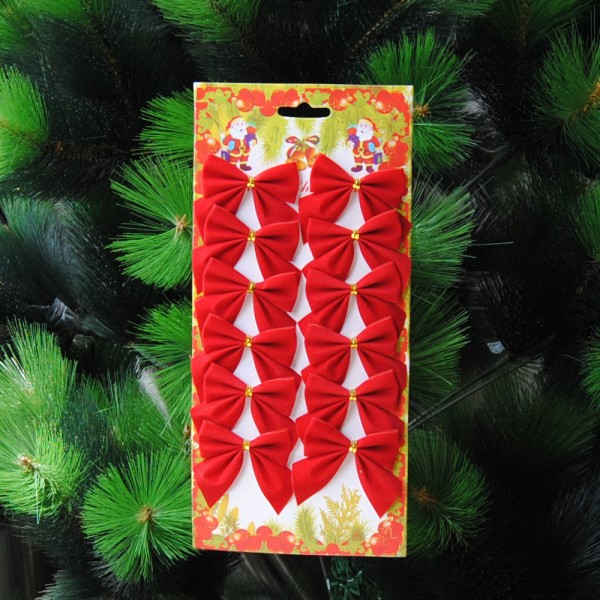 聖誕樹裝飾掛件 聖誕樹5cm蝴蝶結1隻 聖誕節用品小號植絨蝴蝶結批發・進口・工廠・代買・代購