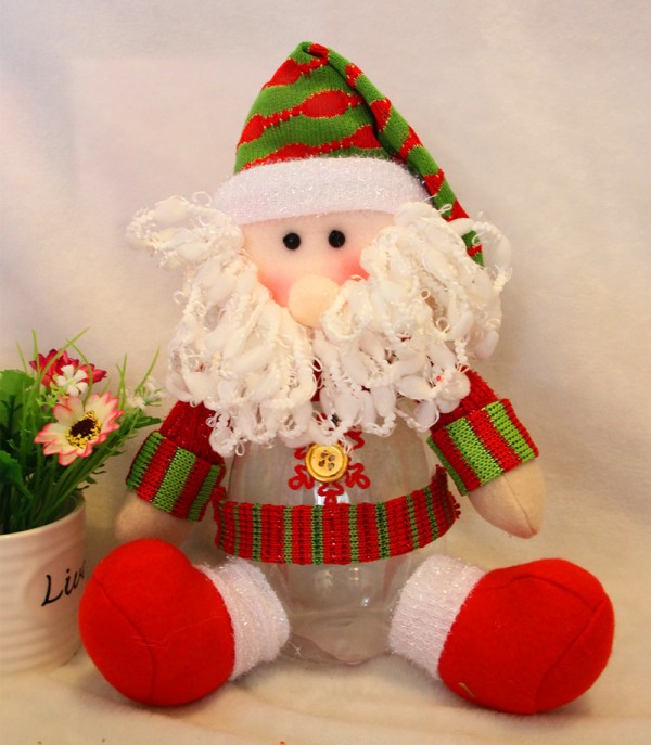 聖誕老人糖果罐 佈藝娃娃糖果盒橢圓形果罐 聖誕節裝飾品 禮品工廠,批發,進口,代購
