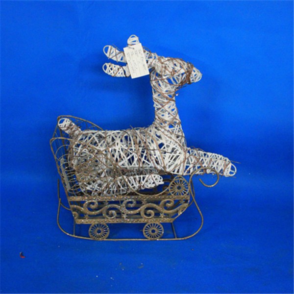 供應直銷 聖誕節裝飾品 聖誕鹿+雪橇定製批發  鐵藝聖誕鹿裝飾品工廠,批發,進口,代購