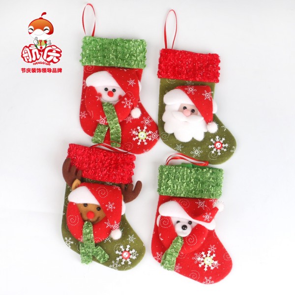 聖誕節雪花襪子 聖誕老人襪 聖誕襪  聖誕節裝飾掛件批發・進口・工廠・代買・代購