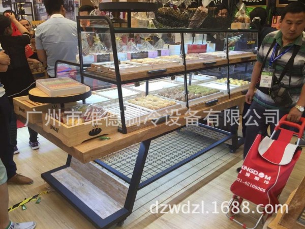 豪瑞德牌木製鋼化玻璃圓弧麵包展示中島櫃批發・進口・工廠・代買・代購