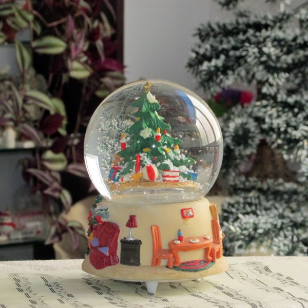 聖誕樹水晶球樹脂工藝音樂盒八音盒帶雪花聖誕節禮物批發K9混批工廠,批發,進口,代購