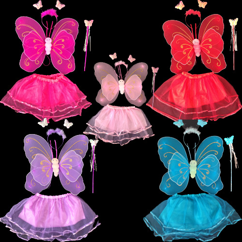 萬聖節聖誕六一兒童節日晚會舞會表演道具 雙層蝴蝶翅膀四件套裝批發・進口・工廠・代買・代購